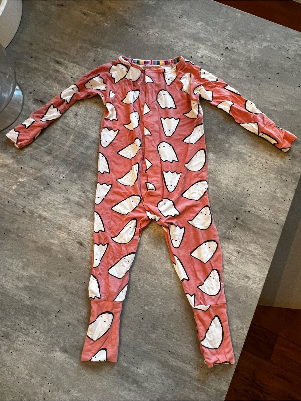 Magnetic Me Orange Ghost Print One-Piece Footie